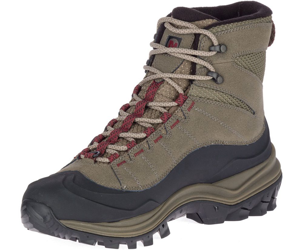 Kozaki Merrell Męskie Brązowe - Thermo Chill Mid Shell Waterproof - 491726-PNO